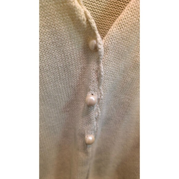 Vintage  3 Button Cardigan Sweater 3x  Light Yellow - Picture 2 of 4
